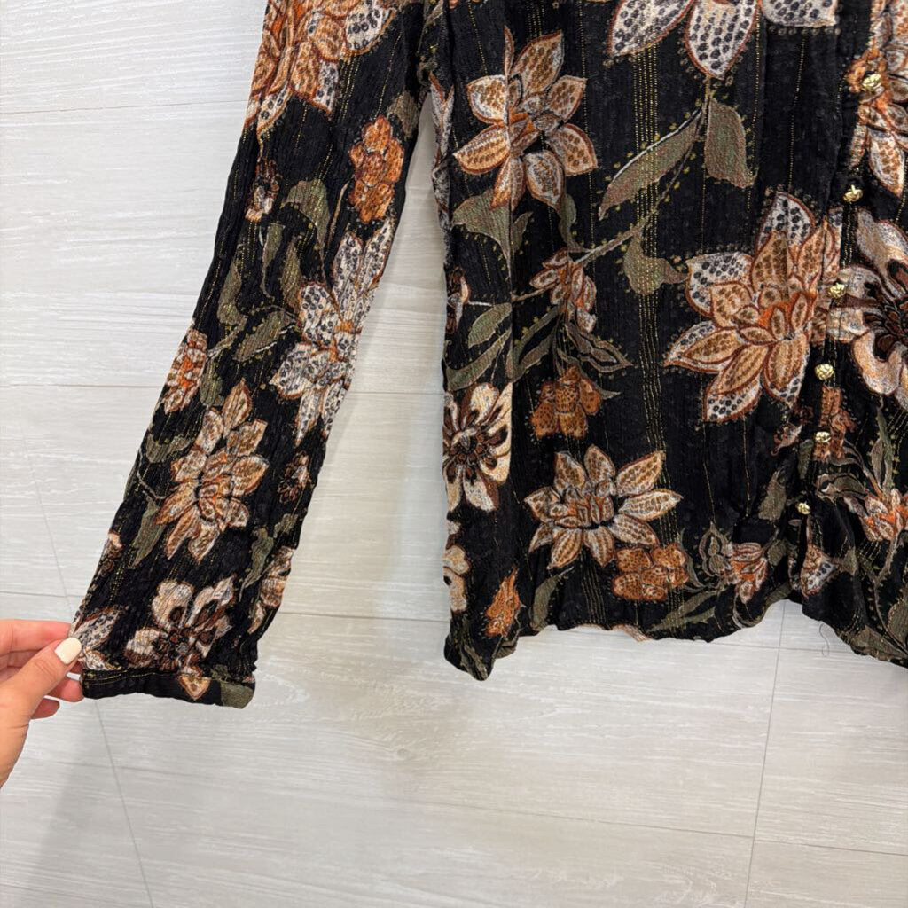 Torrid Black/ Brown Print Long Sleeve Top 1