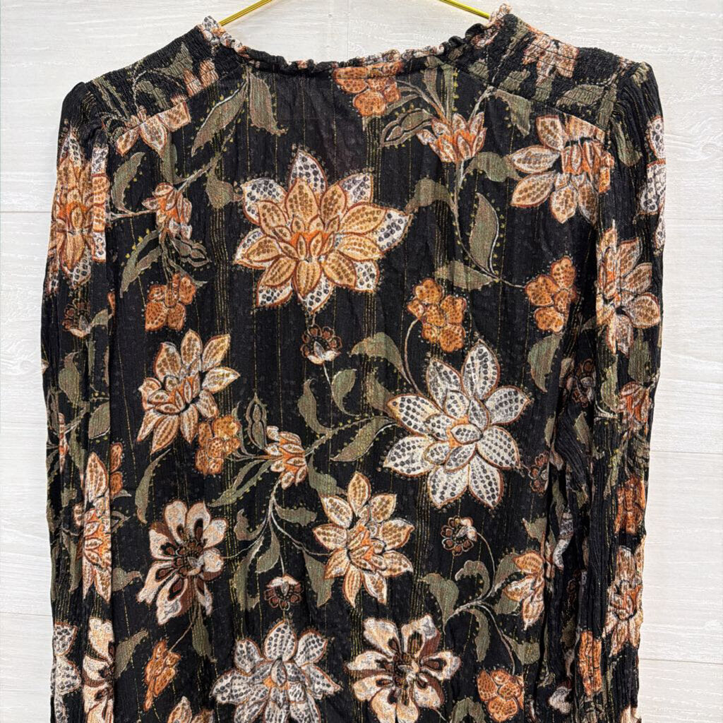 Torrid Black/ Brown Print Long Sleeve Top 1