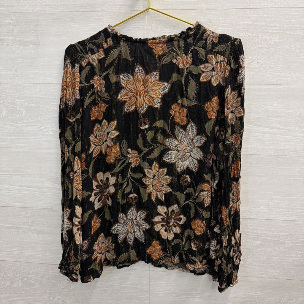 Torrid Black/ Brown Print Long Sleeve Top 1