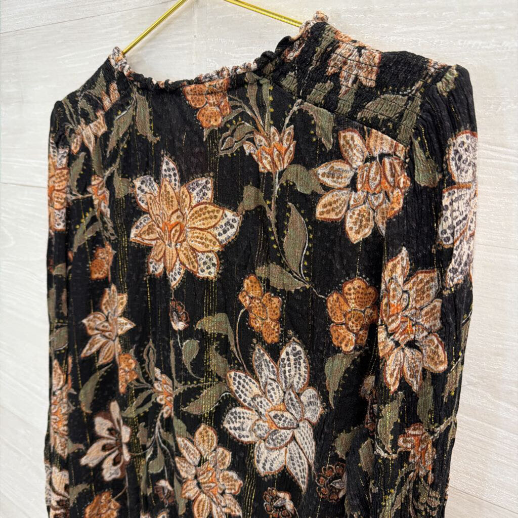 Torrid Black/ Brown Print Long Sleeve Top 1