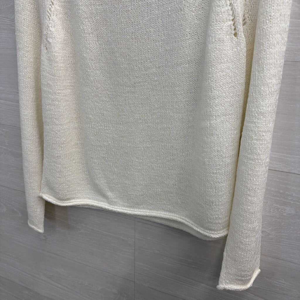 Loft White Knit Long Sleeve Sweater Top Extra Small
