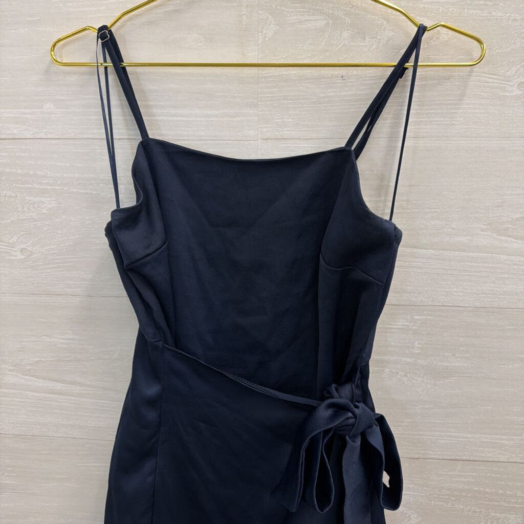 Altar'd State Navy Silky Faux Wrap Dress Small