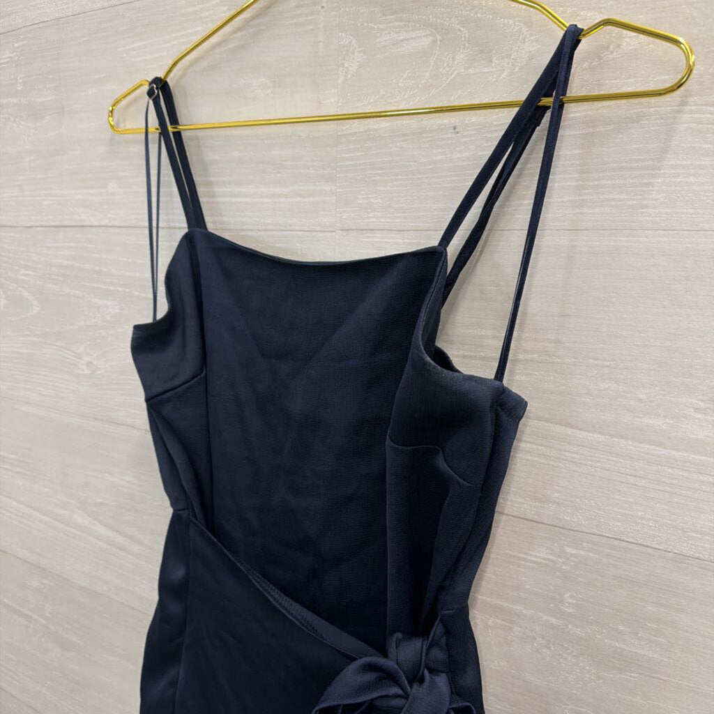 Altar'd State Navy Silky Faux Wrap Dress Small