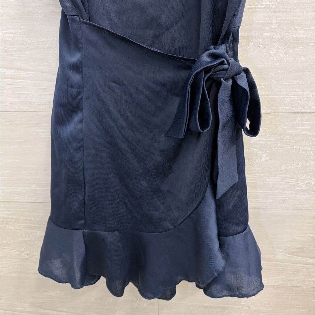 Altar'd State Navy Silky Faux Wrap Dress Small