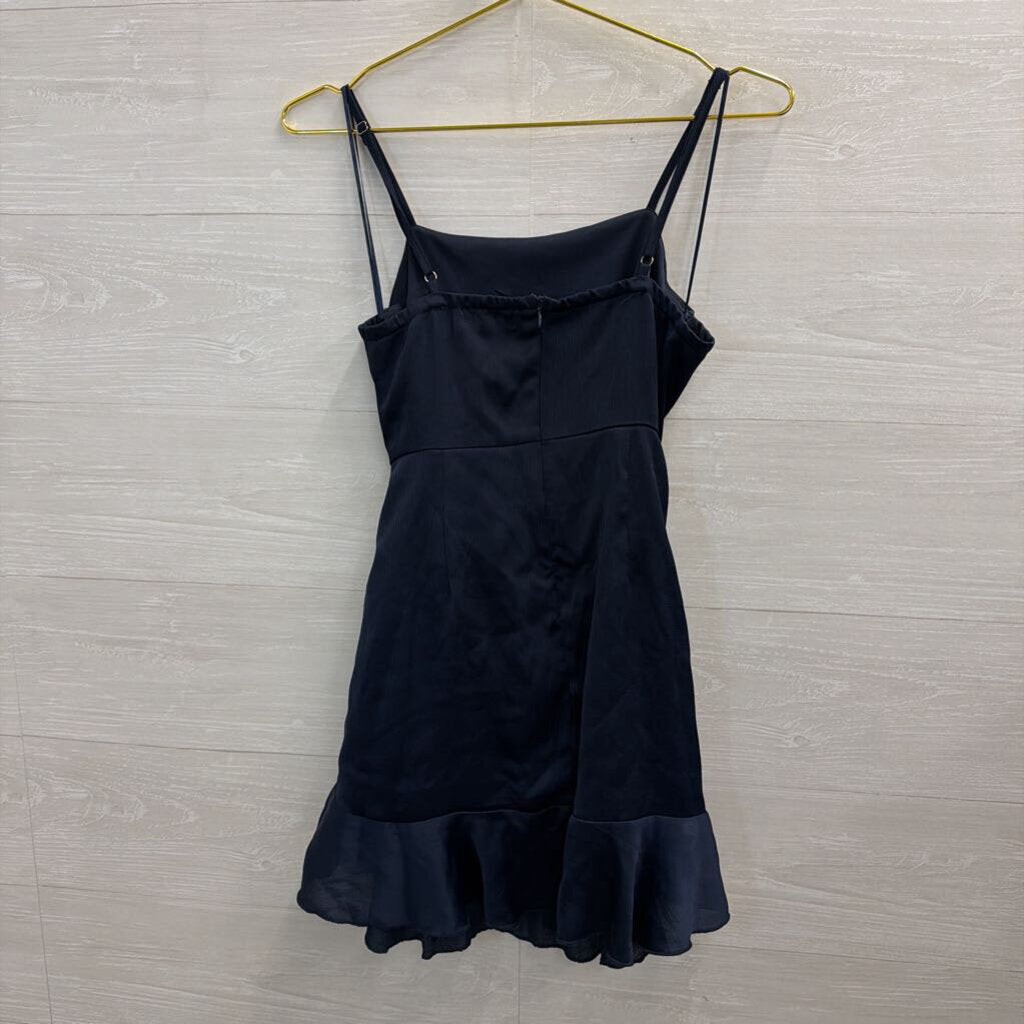 Altar'd State Navy Silky Faux Wrap Dress Small