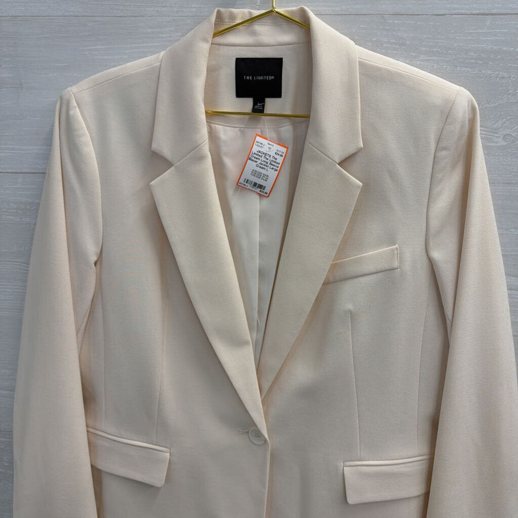 The Limited Cream Long Sleeve Blazer Jacket Large