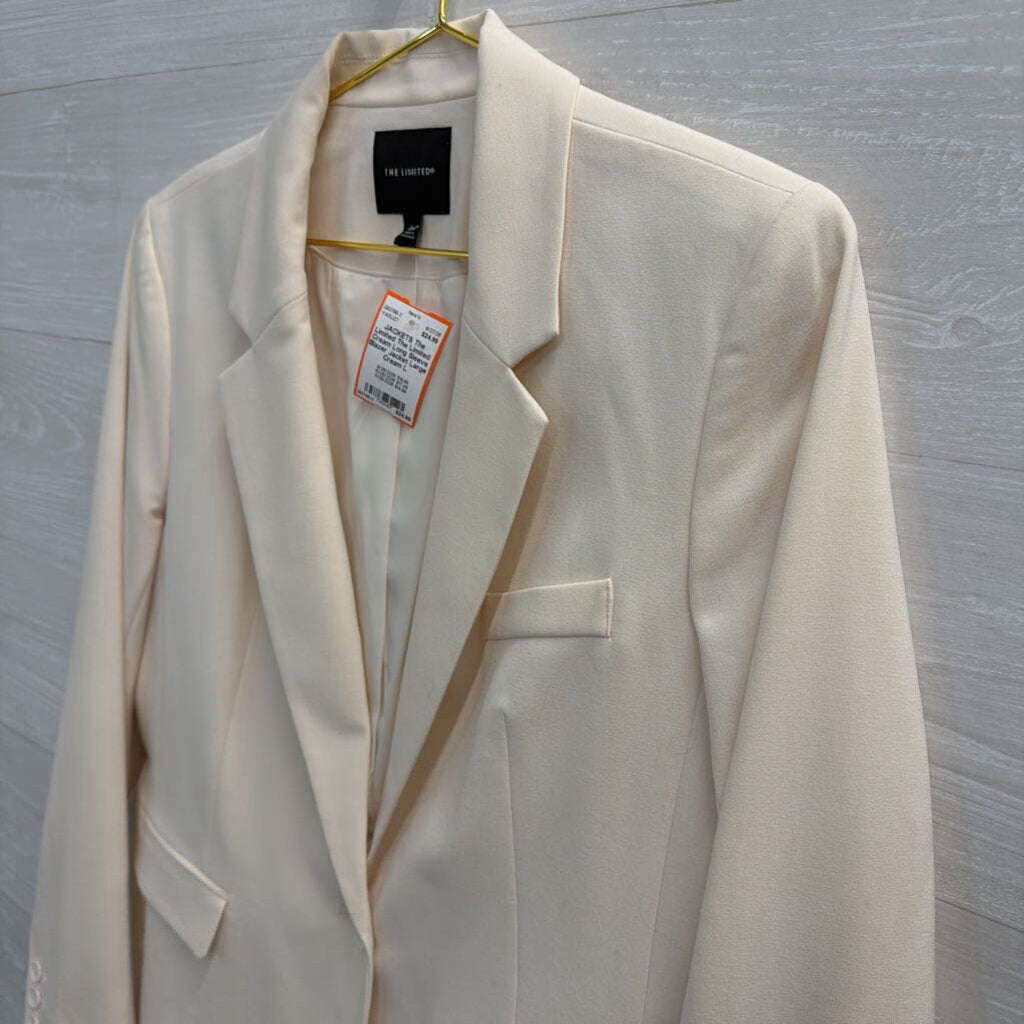 The Limited Cream Long Sleeve Blazer Jacket Large