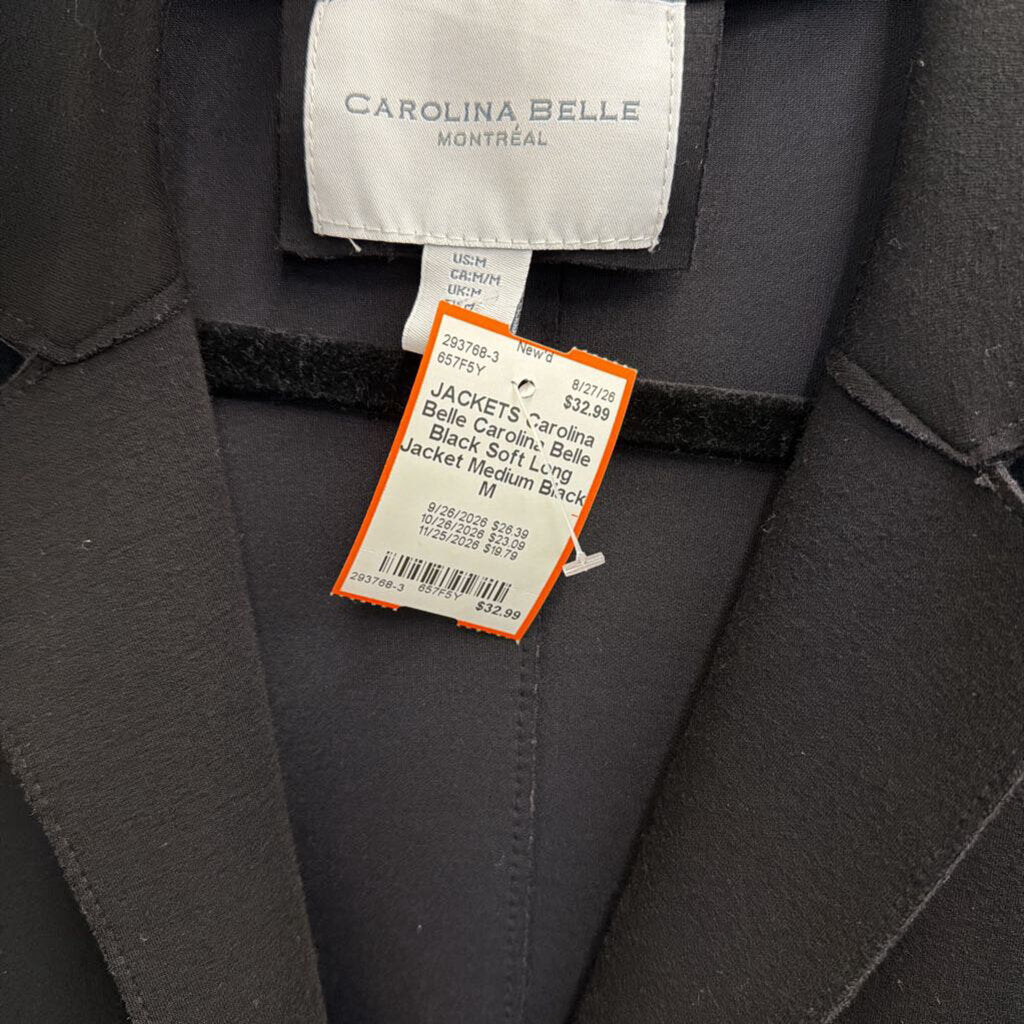 Carolina Belle Black Soft Long Jacket Medium