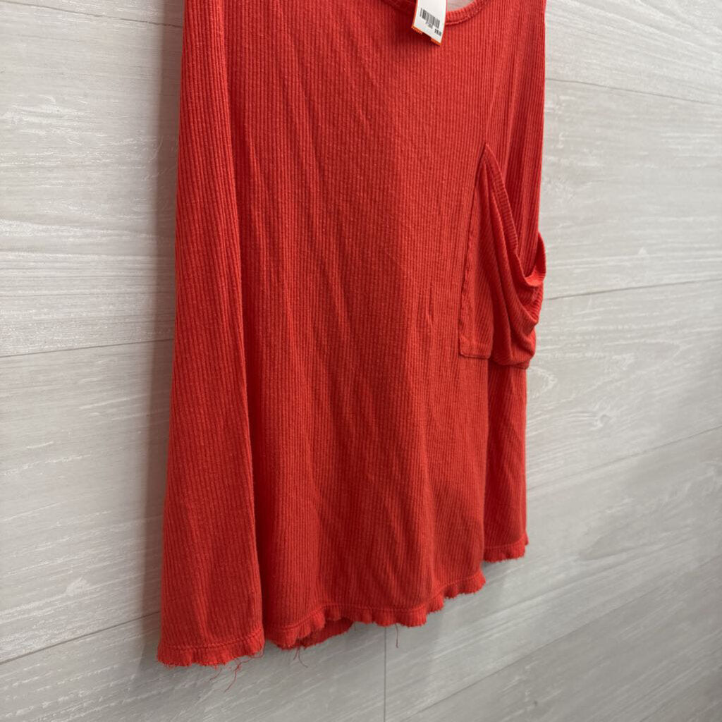 We The Free Red Ribbed Slouchy Tank Top Medium