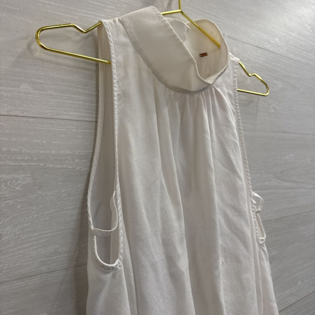 Free People White High Neck Cutout Flowy Top Small