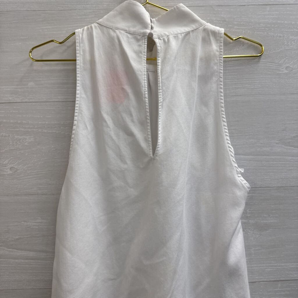 Free People White High Neck Cutout Flowy Top Small