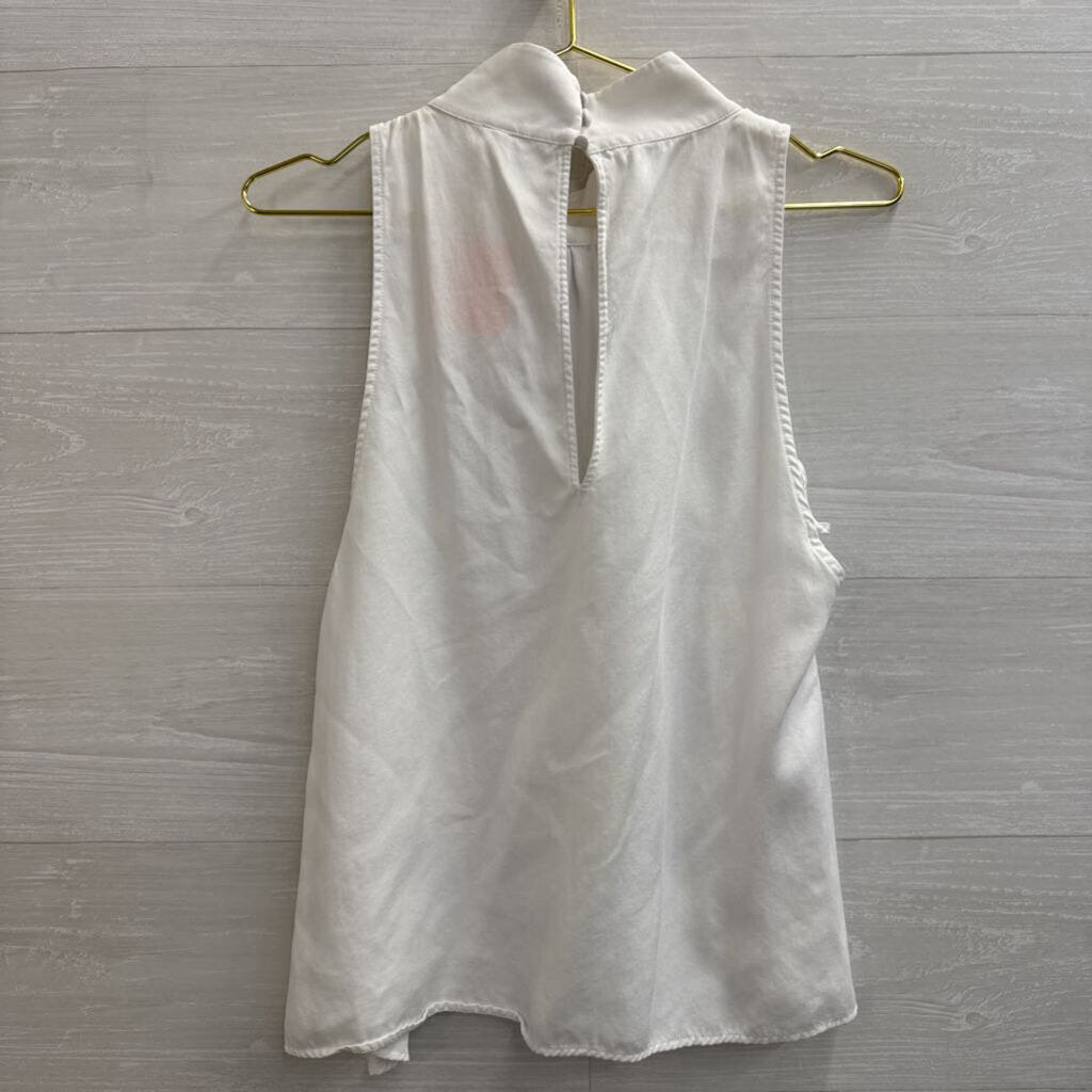 Free People White High Neck Cutout Flowy Top Small