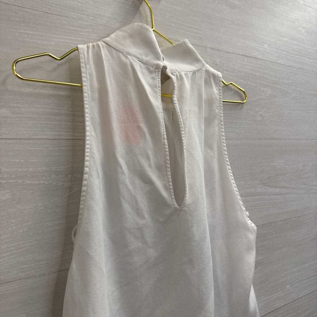 Free People White High Neck Cutout Flowy Top Small