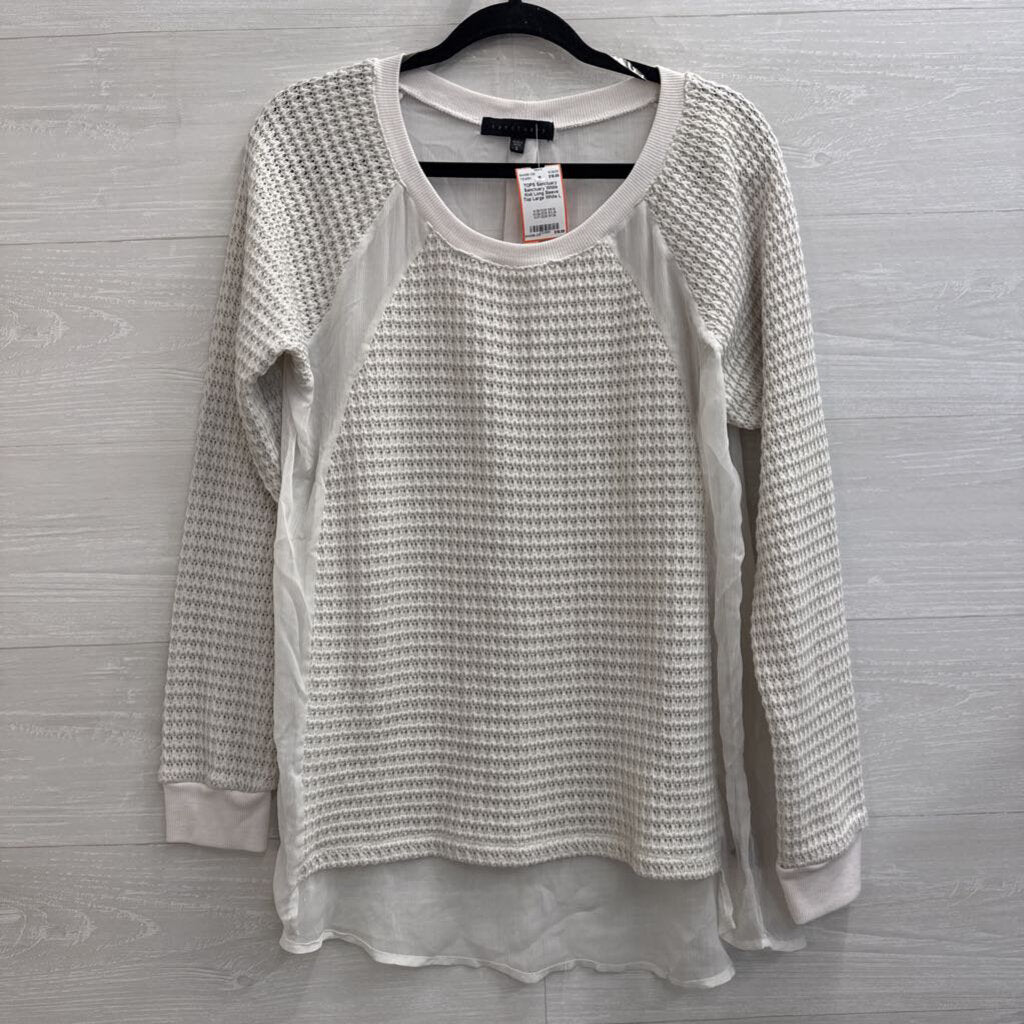 Sanctuary White Knit Long Sleeve Top Large