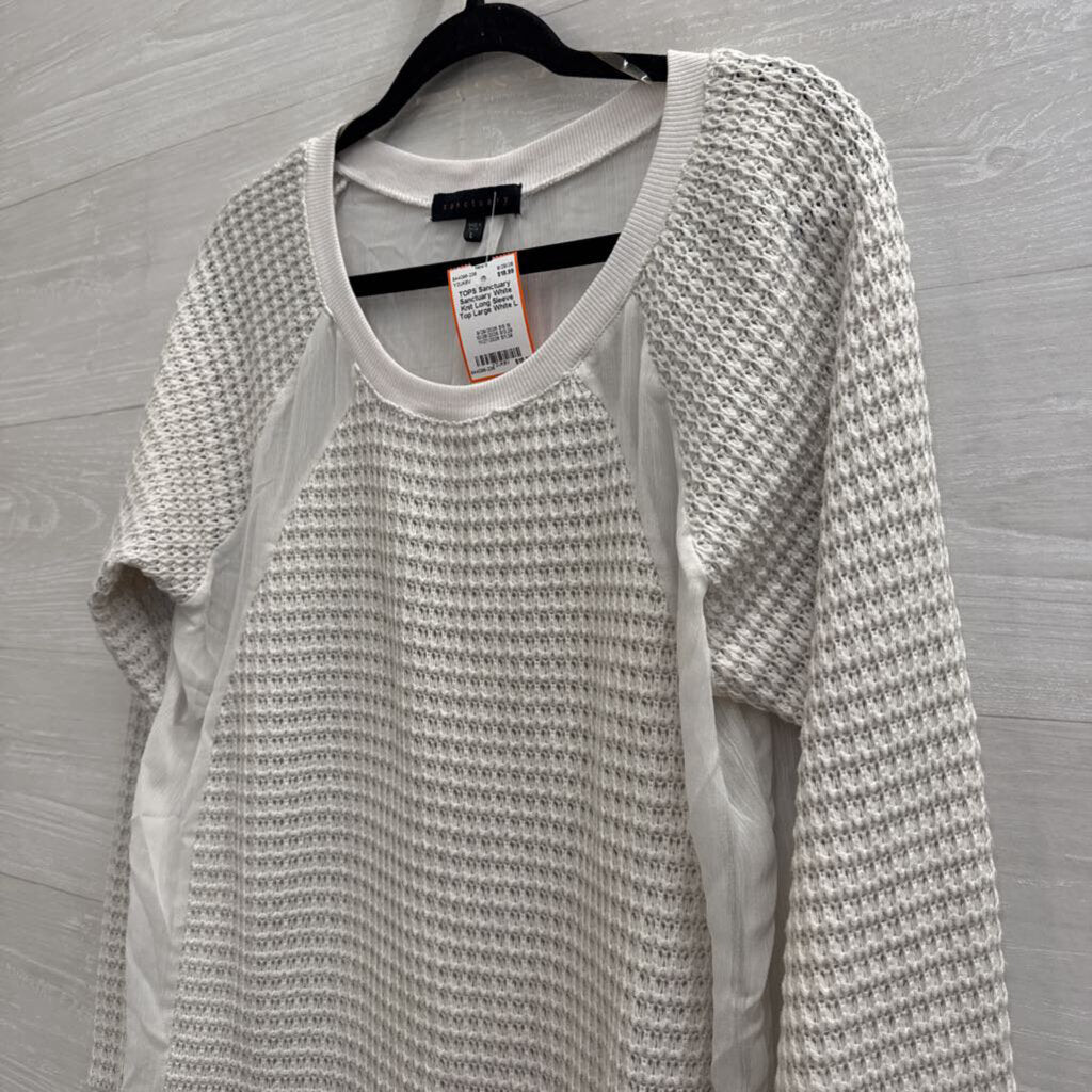Sanctuary White Knit Long Sleeve Top Large
