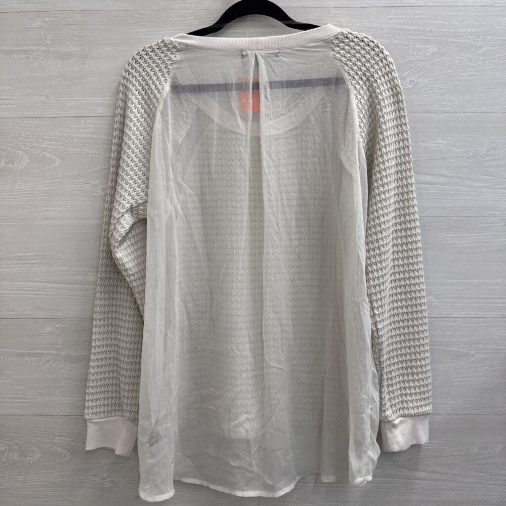 Sanctuary White Knit Long Sleeve Top Large