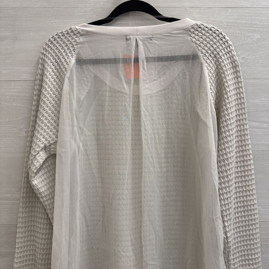 Sanctuary White Knit Long Sleeve Top Large