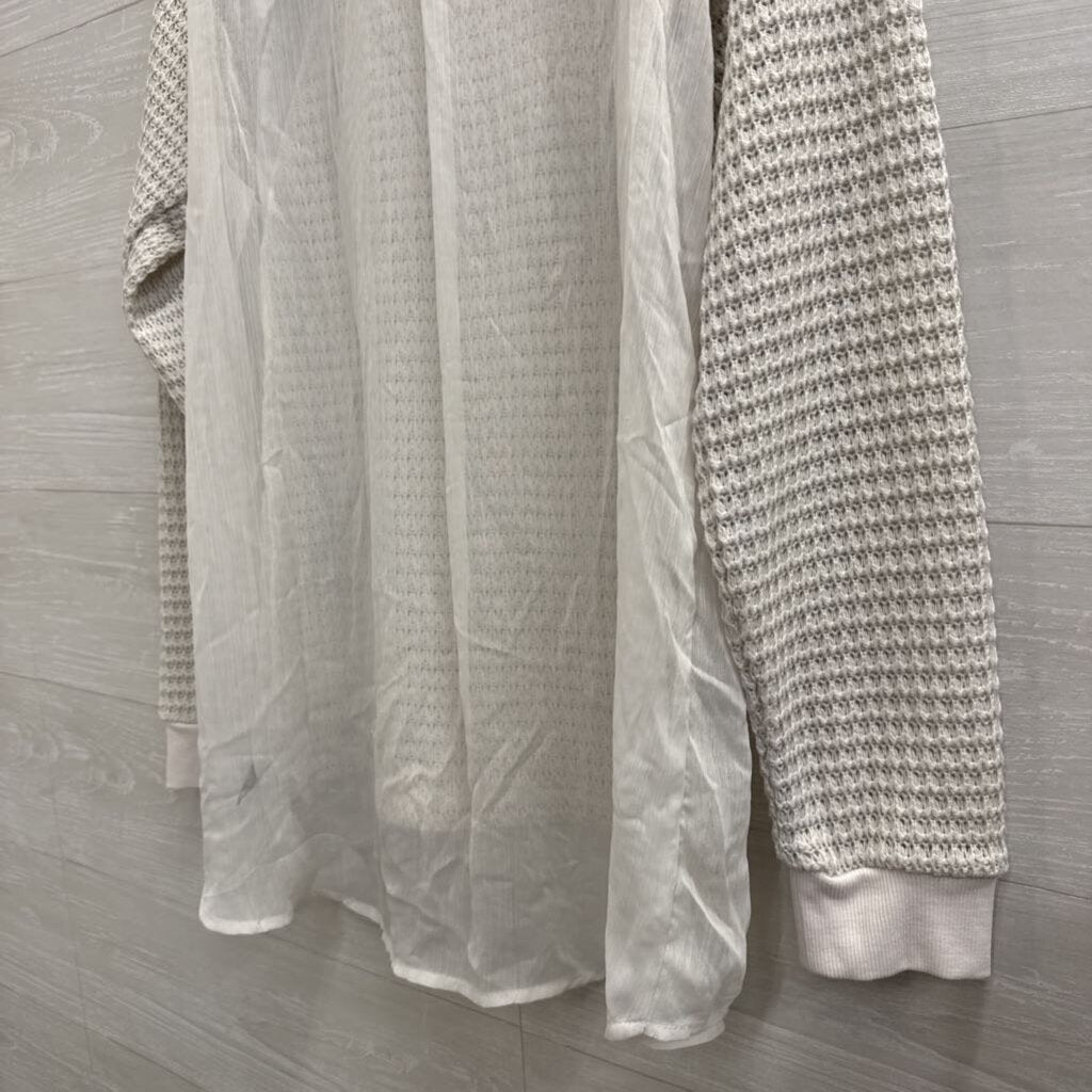 Sanctuary White Knit Long Sleeve Top Large