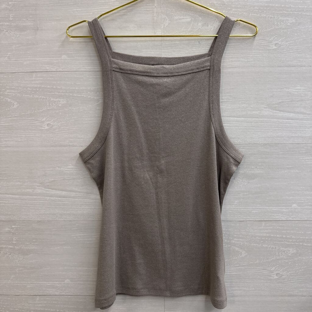 Express Grey Shimmer Tank Top Large