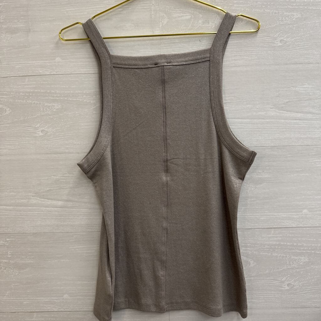 Express Grey Shimmer Tank Top Large