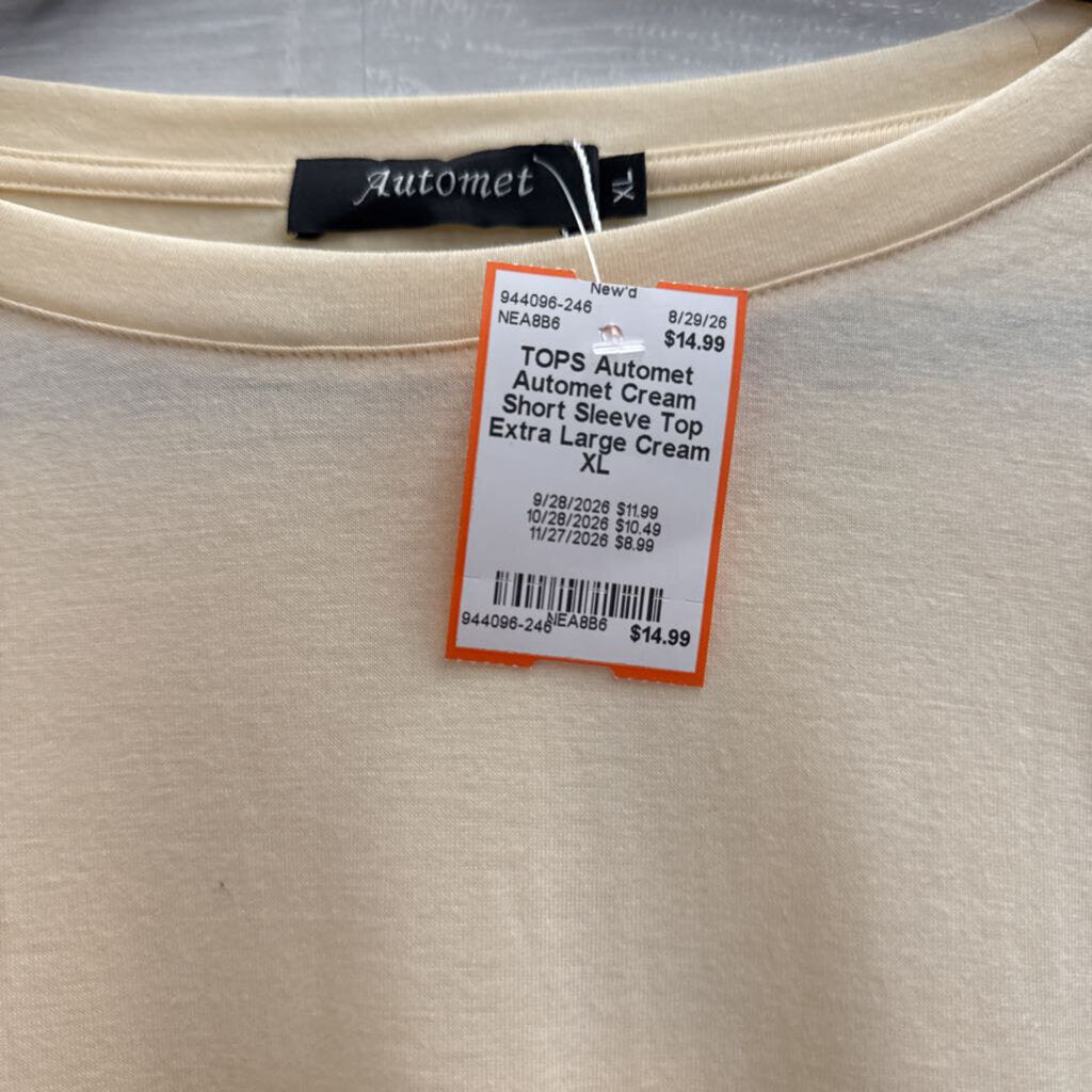 Automet Cream Short Sleeve Top Extra Large