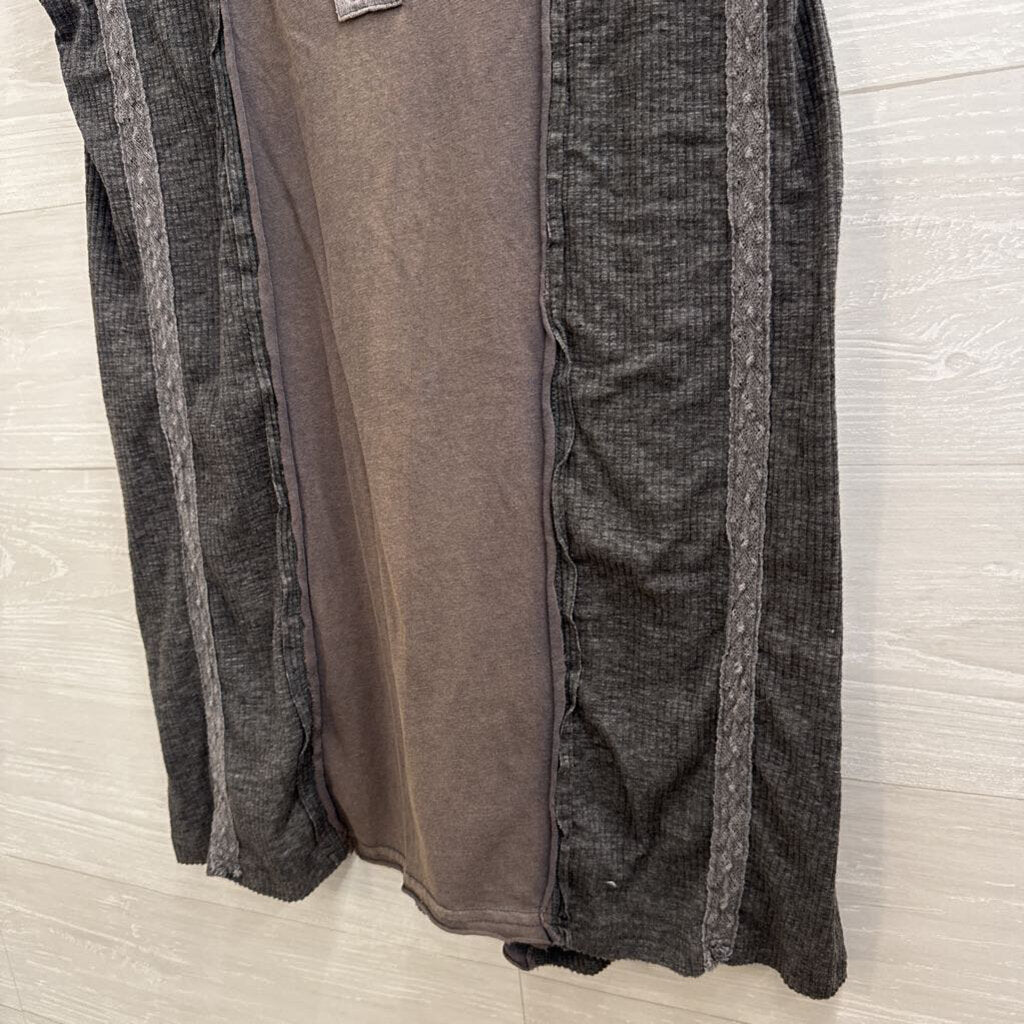 POL Grey Short Sleeve Slouchy Tunic Top Small