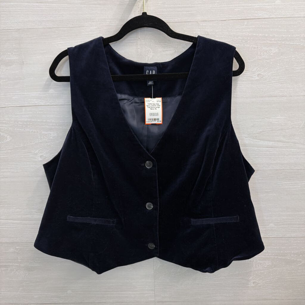 Gap Navy Velvet Vest Top Extra Large