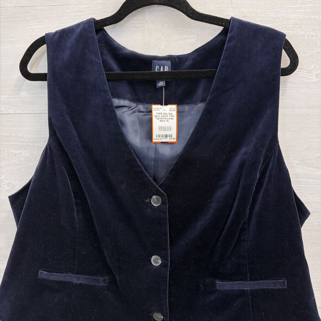 Gap Navy Velvet Vest Top Extra Large
