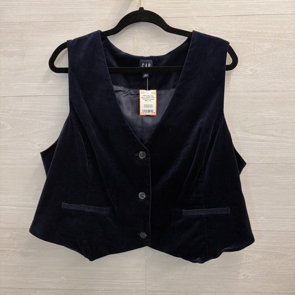 Gap Navy Velvet Vest Top Extra Large