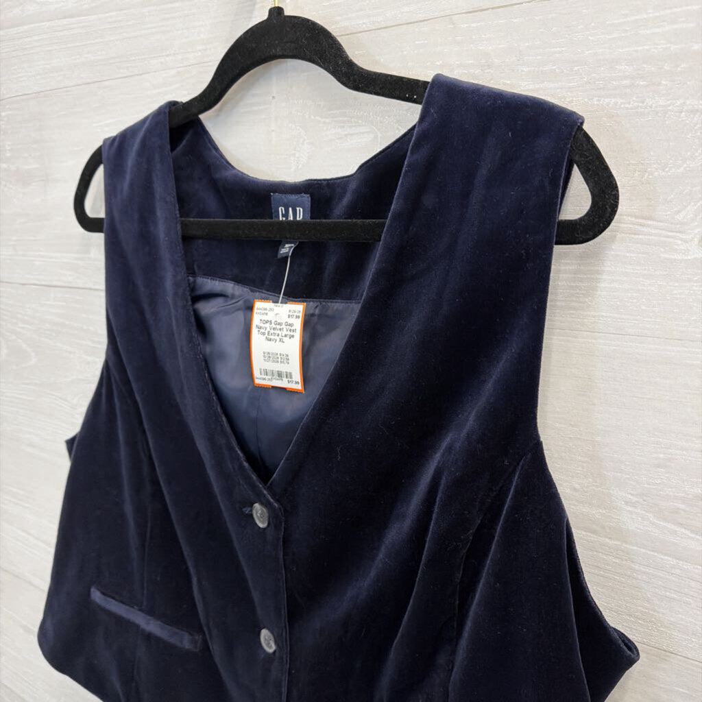 Gap Navy Velvet Vest Top Extra Large