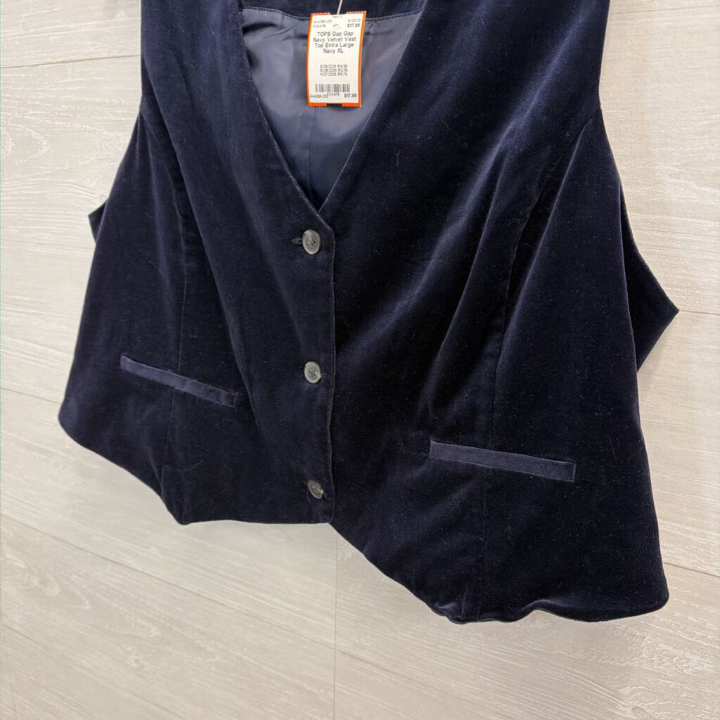 Gap Navy Velvet Vest Top Extra Large