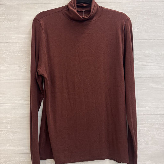 Brown Long Sleeve Turtleneck Top Extra Large