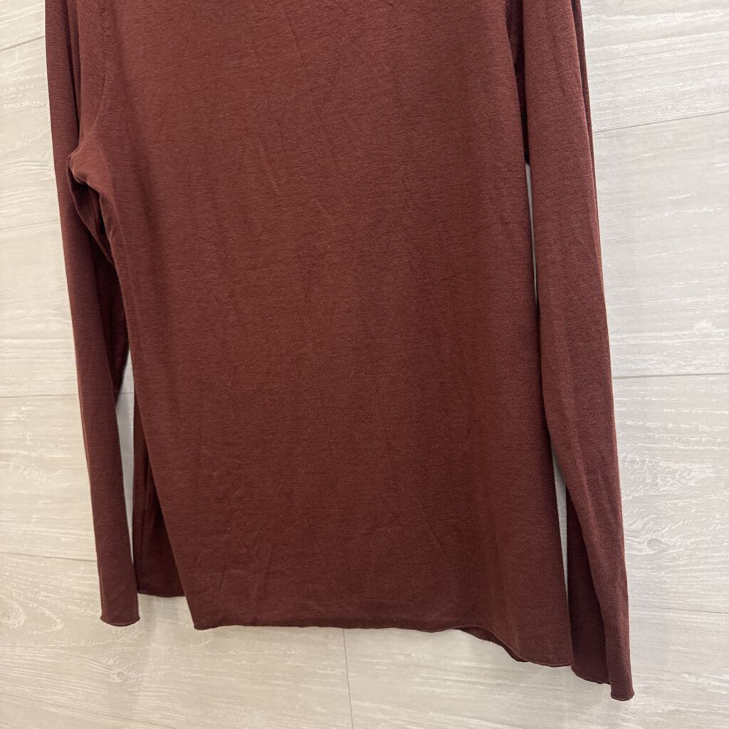Brown Long Sleeve Turtleneck Top Extra Large