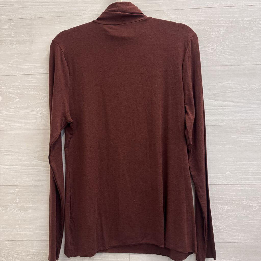 Brown Long Sleeve Turtleneck Top Extra Large