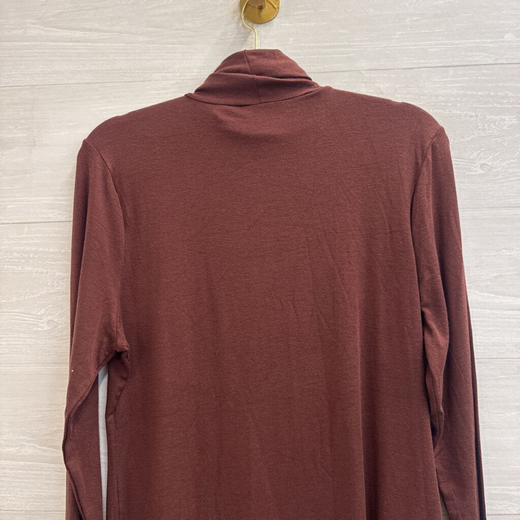 Brown Long Sleeve Turtleneck Top Extra Large
