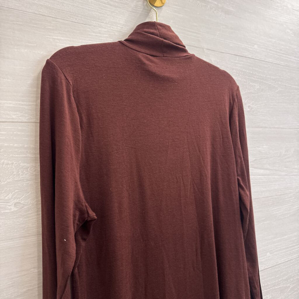 Brown Long Sleeve Turtleneck Top Extra Large