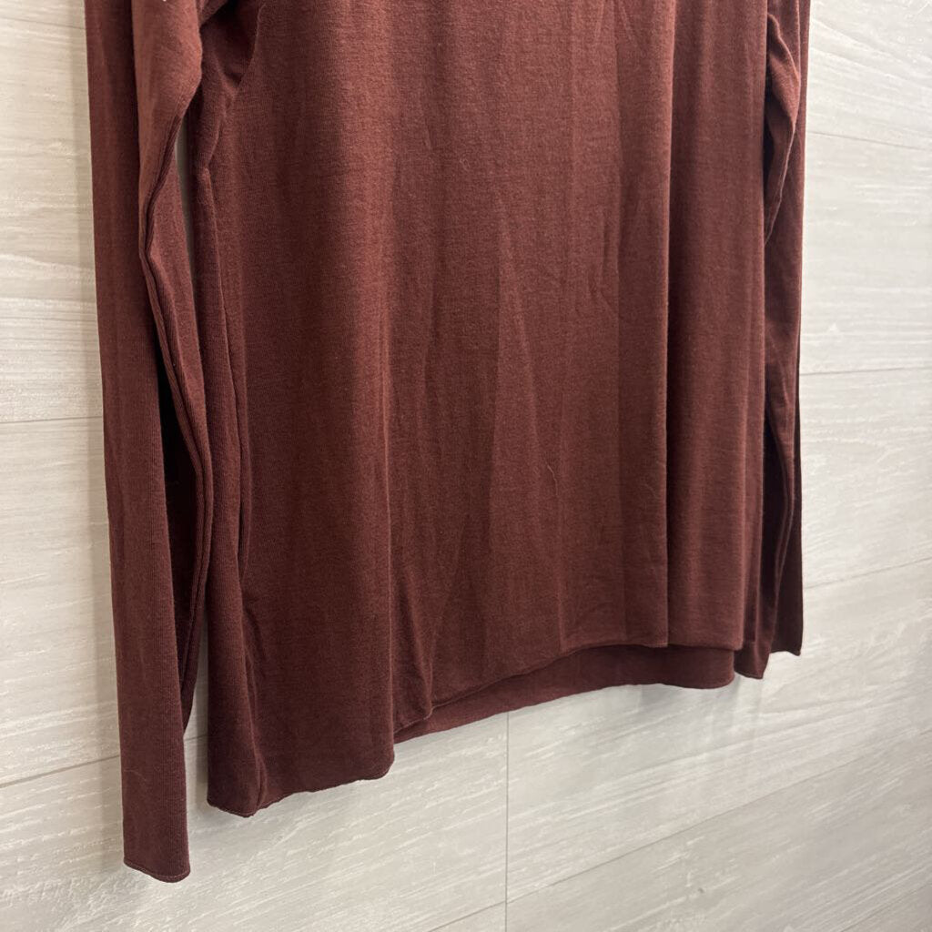 Brown Long Sleeve Turtleneck Top Extra Large