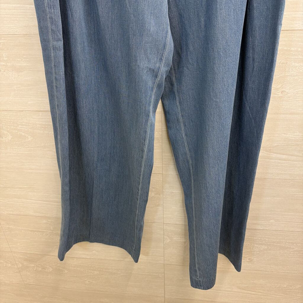 The Limited Blue Chambray Pleated Wide Leg Pants 14