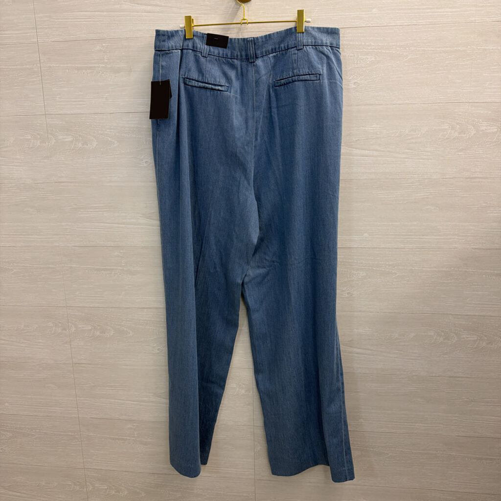 The Limited Blue Chambray Pleated Wide Leg Pants 14