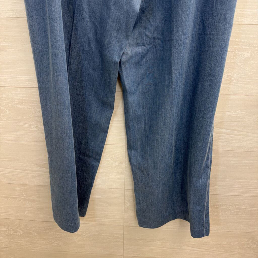 The Limited Blue Chambray Pleated Wide Leg Pants 14