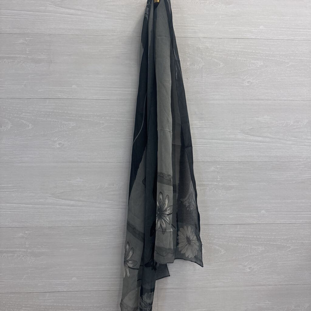 Grey Print Scarf