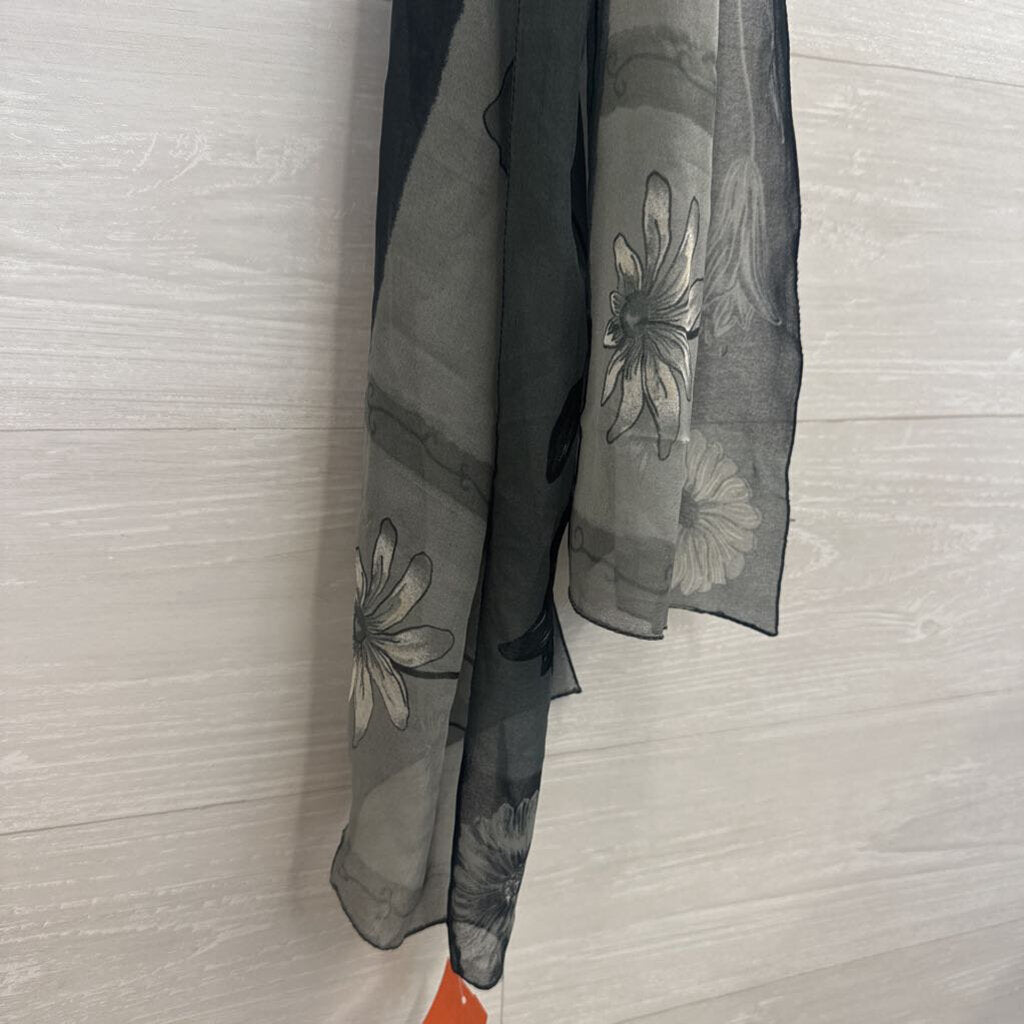 Grey Print Scarf