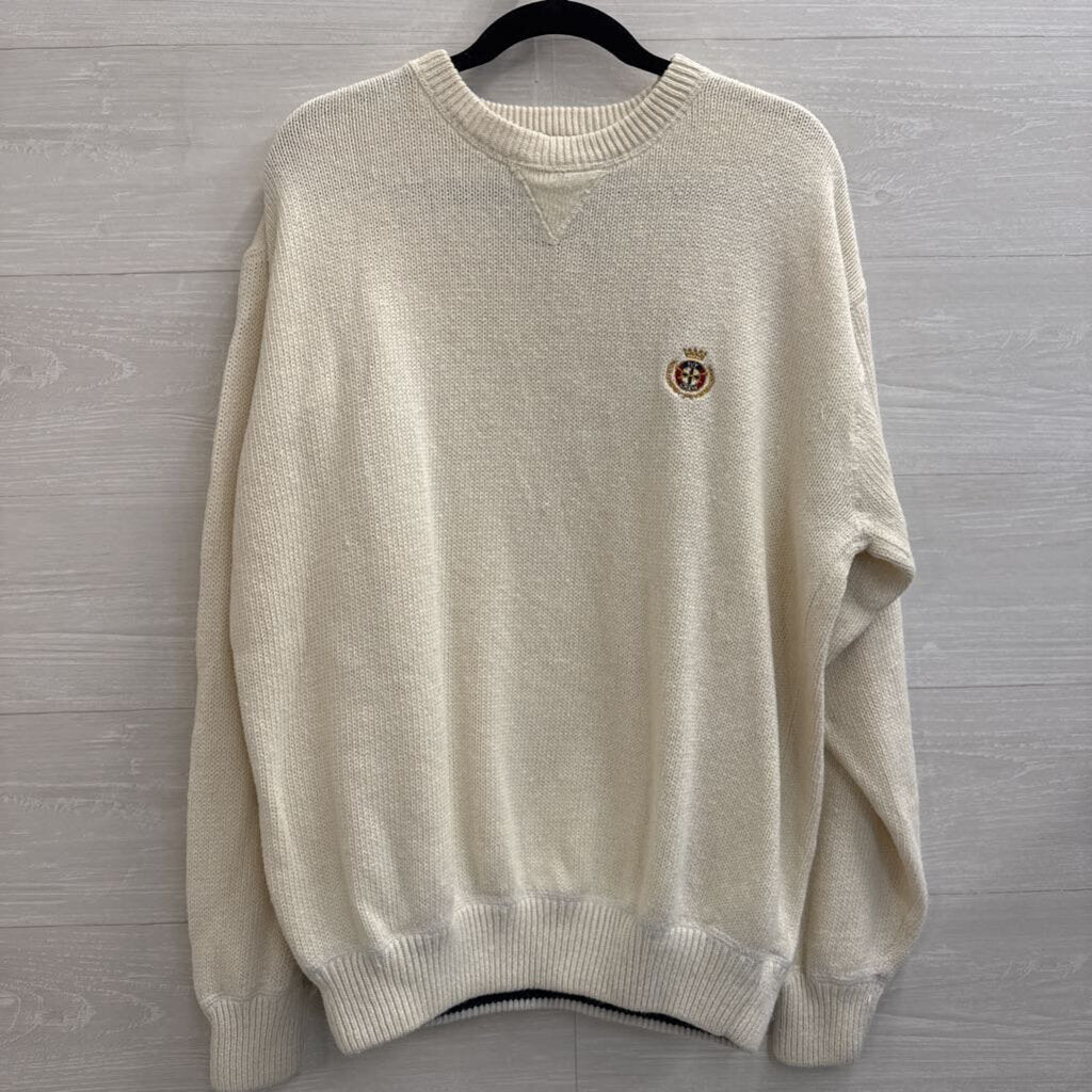 Vintage Ivy Crew White Knit Long Sleeve Sweater XXL