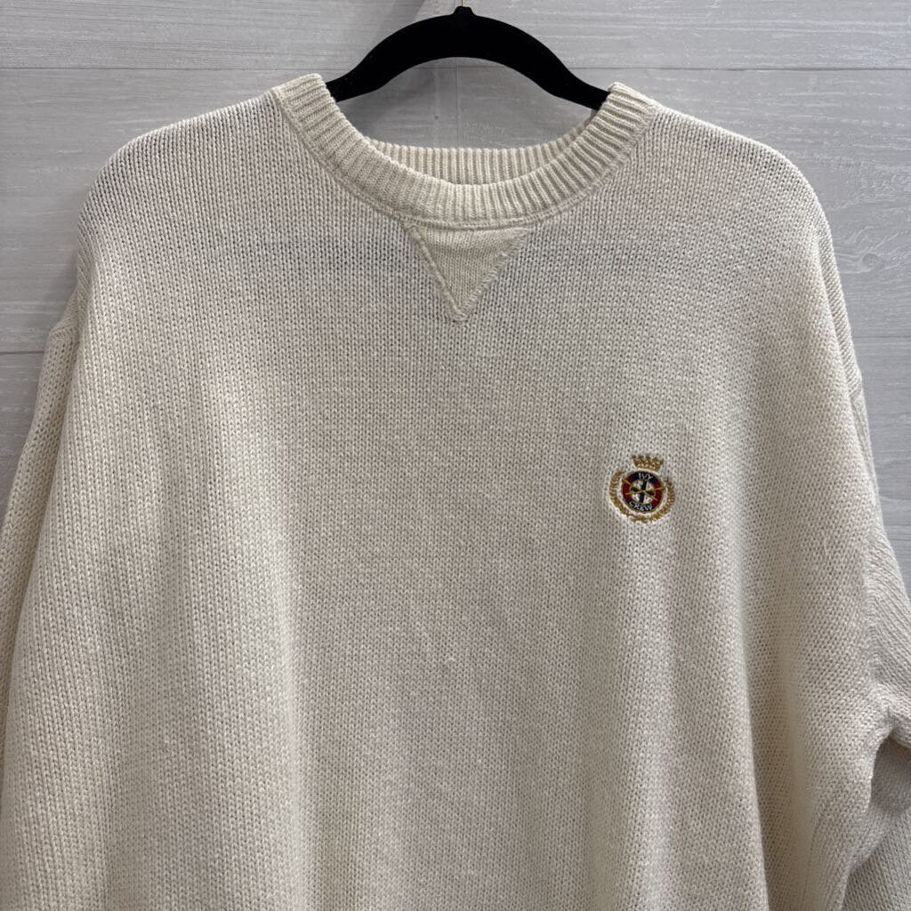 Vintage Ivy Crew White Knit Long Sleeve Sweater XXL