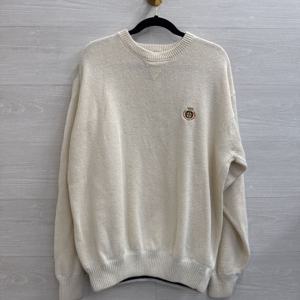 Vintage Ivy Crew White Knit Long Sleeve Sweater XXL