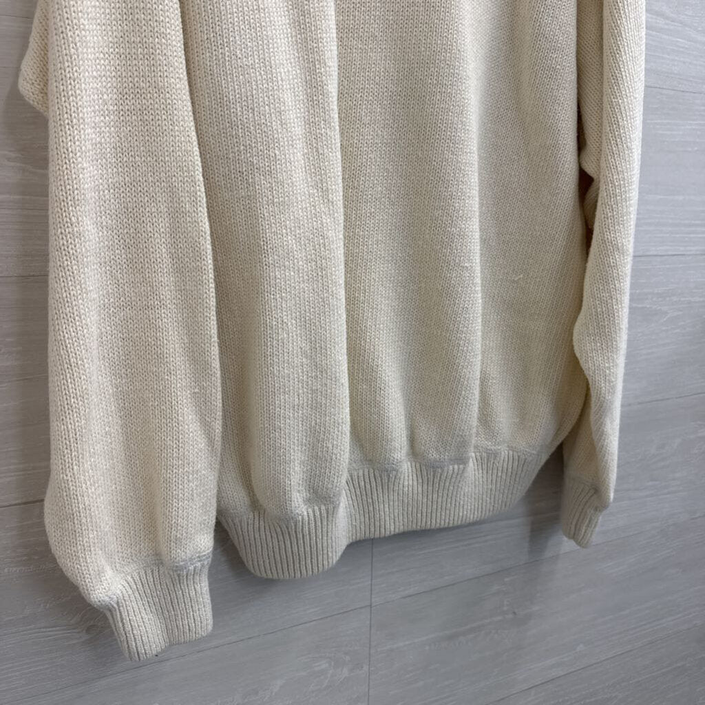 Vintage Ivy Crew White Knit Long Sleeve Sweater XXL