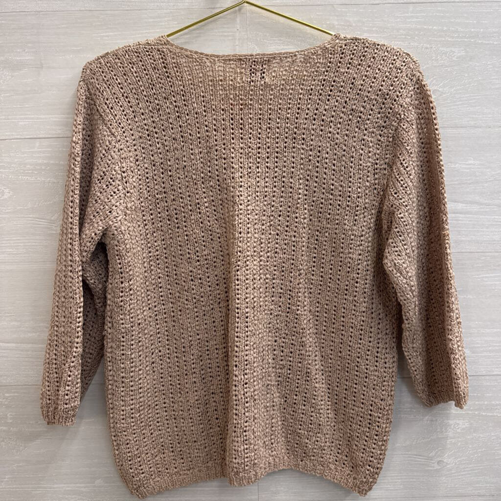 Fia Italia Brown Knit Long Sleeve Top Small