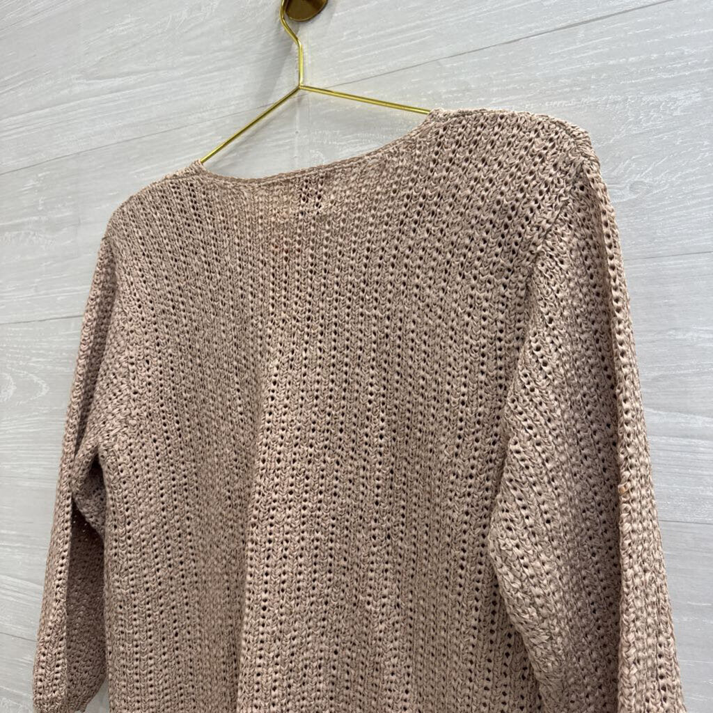 Fia Italia Brown Knit Long Sleeve Top Small
