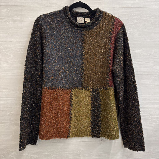 Vintage Fiorlini Black/ Brown Knit Long Sleeve Sweater Large
