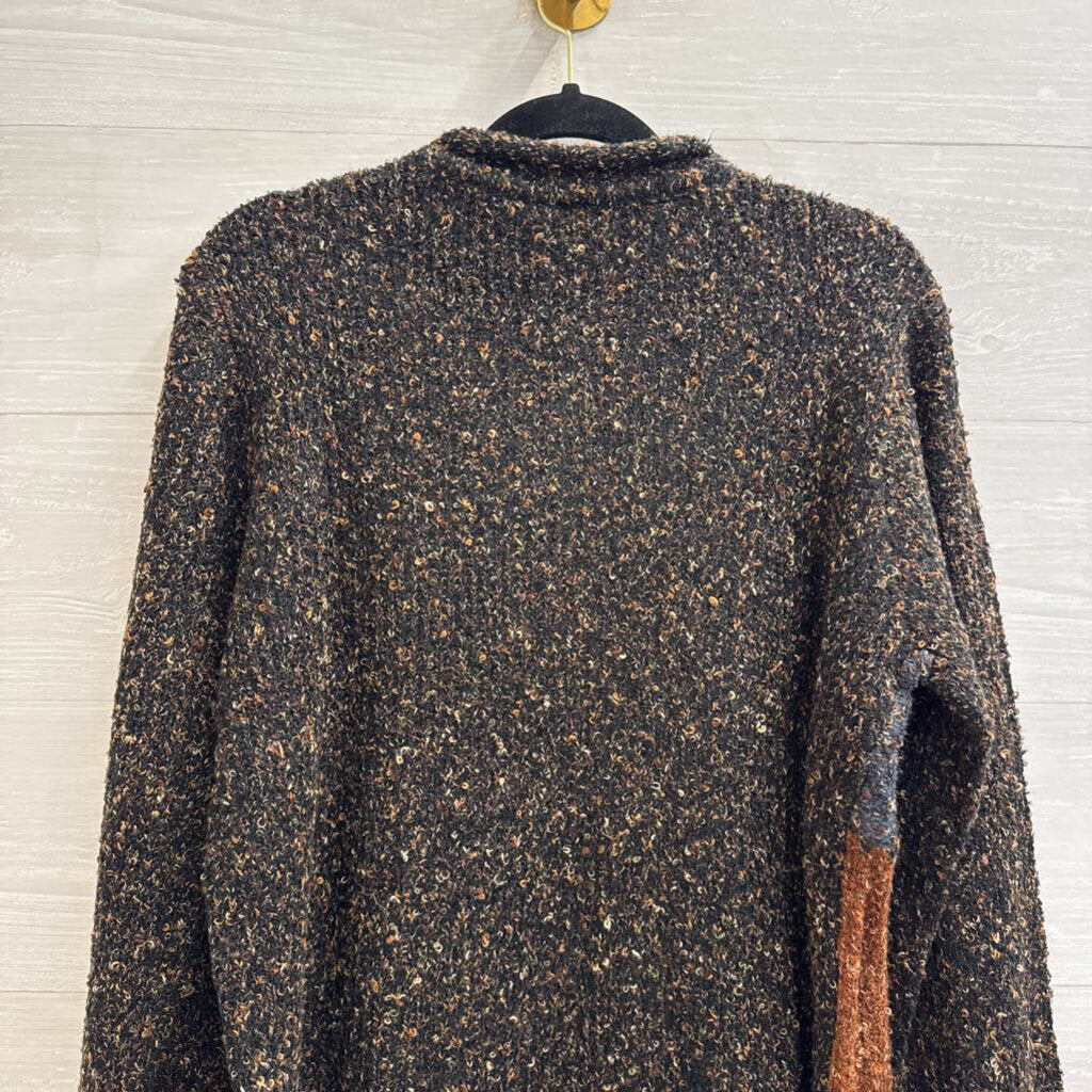 Vintage Fiorlini Black/ Brown Knit Long Sleeve Sweater Large